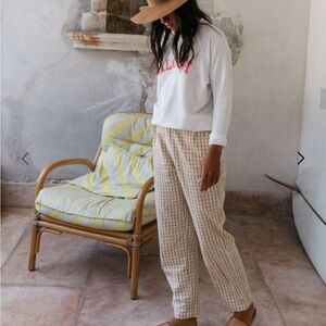 Billabong Beige Checkered Women's Pants